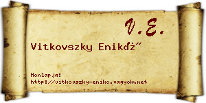 Vitkovszky Enikő névjegykártya